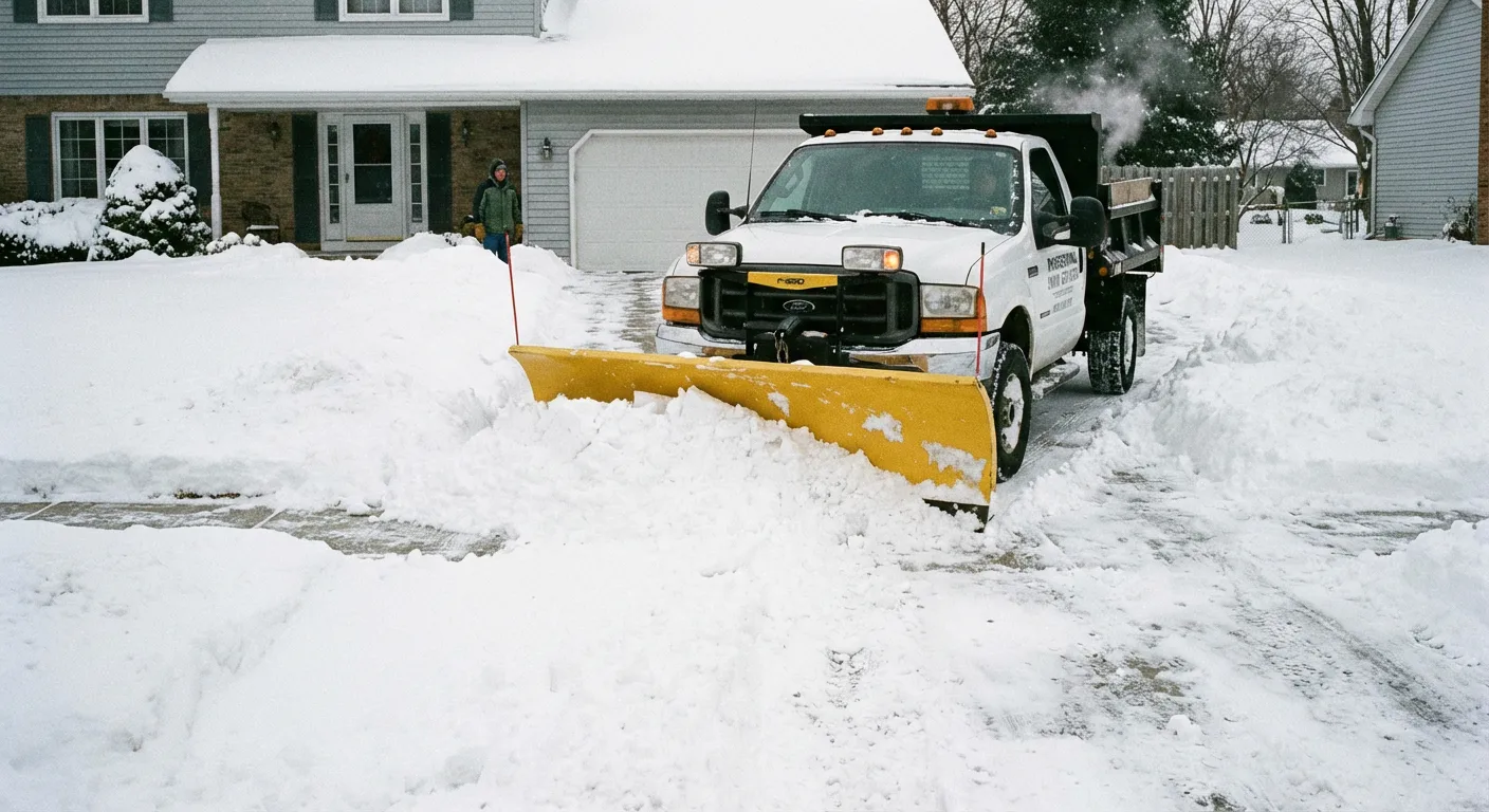 Professional residential snow removal service clearing driveway in Spokane Valley, WA